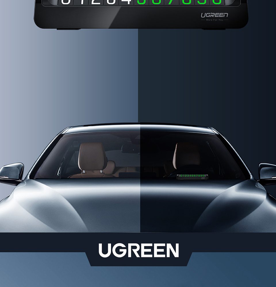 Bảng số điện thoại ô tô UGREEN LP151 Mặt số phủ nam châm, độ bền cao