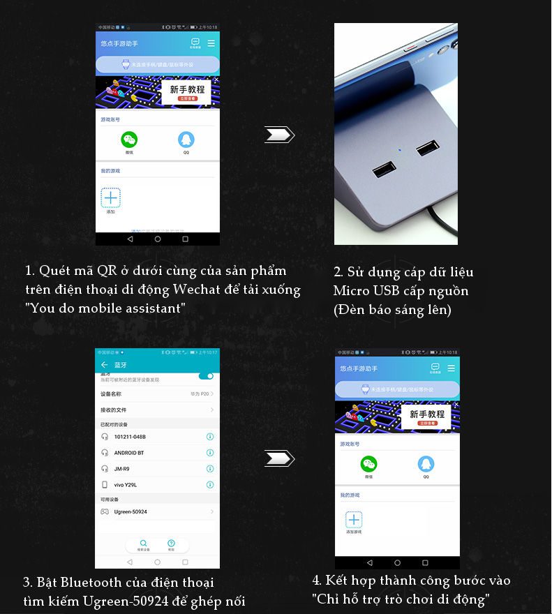 Bộ chia cổng USB 2.0 UGREEN CM214 Chia 2 cổng USB 2.0 hỗ trợ chức năng otg - Kèm giá đỡ điện thoại 24 Bộ chia cổng USB 2.0 UGREEN CM214 Chia 2 cổng USB 2.0 hỗ trợ chức năng otg - Kèm giá đỡ điện thoại