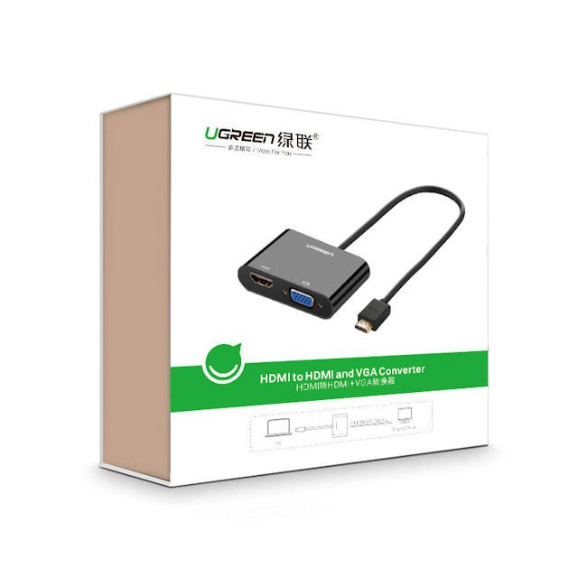 Bộ chuyển đổi HDMI UGREEN CM101 Chuyển sang HDMI/VGA (hỗ trợ nguồn 5V + Audio 3.5mm) dài 30cm 24 Bộ chuyển đổi HDMI UGREEN CM101 Chuyển sang HDMI/VGA (hỗ trợ nguồn 5V + Audio 3.5mm) dài 30cm