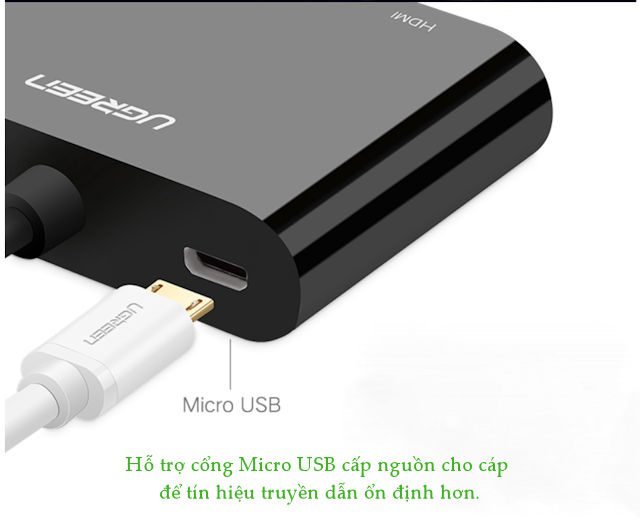 Bộ chuyển đổi HDMI UGREEN CM101 Chuyển sang HDMI/VGA (hỗ trợ nguồn 5V + Audio 3.5mm) dài 30cm 18 Bộ chuyển đổi HDMI UGREEN CM101 Chuyển sang HDMI/VGA (hỗ trợ nguồn 5V + Audio 3.5mm) dài 30cm