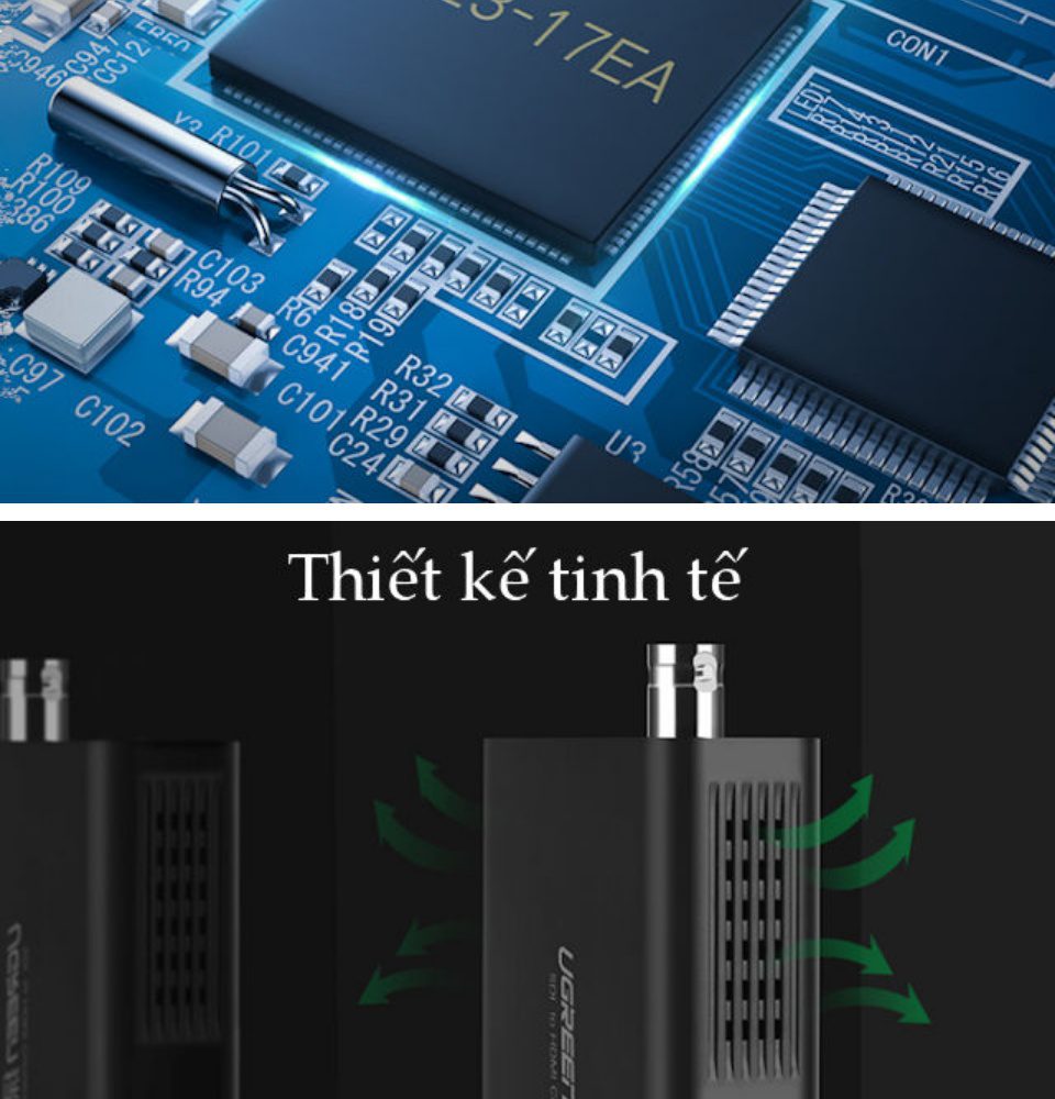 Bộ chuyển đổi tín hiệu 3G/SDI sang HDMI UGREEN CM131 Độ phân giải HD 24 Bộ chuyển đổi tín hiệu 3G/SDI sang HDMI UGREEN CM131 Độ phân giải HD