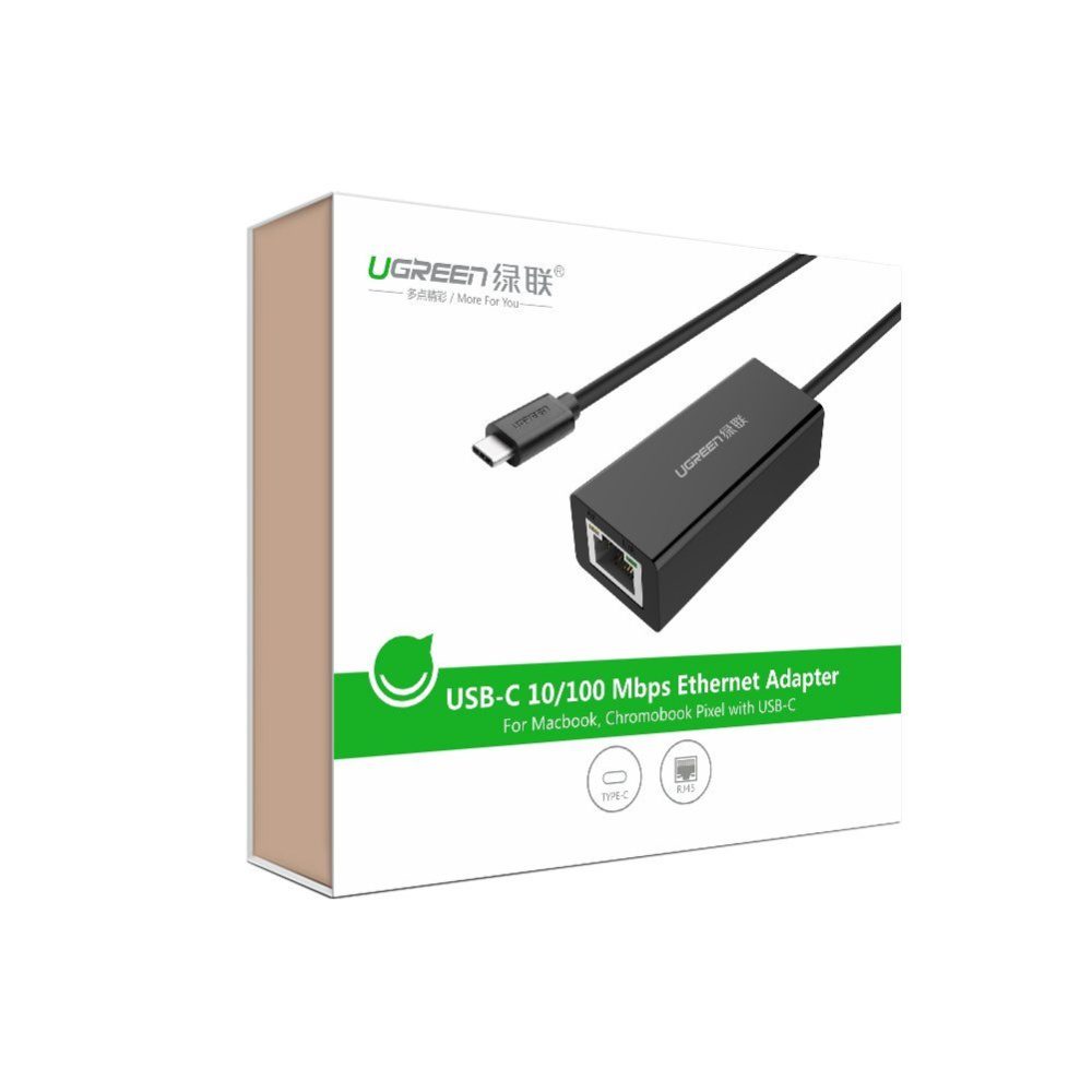 Bộ chuyển đổi USB Type C sang LAN 10/100 Mbps Ethernet dài 40CM UGREEN 30287 18 Bộ chuyển đổi USB Type C sang LAN 10/100 Mbps Ethernet dài 40CM UGREEN 30287