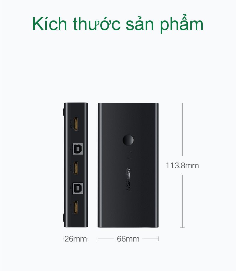 Bộ gộp HDMI KVM UGREEN CM200 - Gộp 2 máy tính dùng chung 1 màn hình, sử dụng chung chuột và bàn phím 25 Bộ gộp HDMI KVM UGREEN CM200 - Gộp 2 máy tính dùng chung 1 màn hình, sử dụng chung chuột và bàn phím