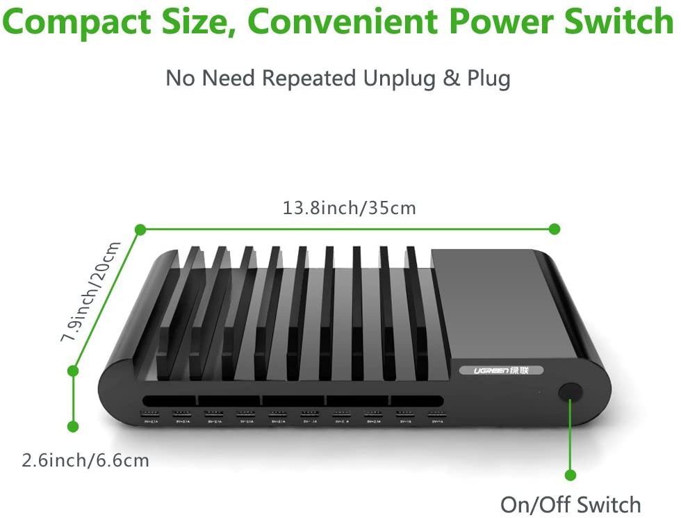Bộ sạc 10 cổng USB 96W max UGREEN CD108 20325 17 Bộ sạc 10 cổng USB 96W max UGREEN CD108 20325