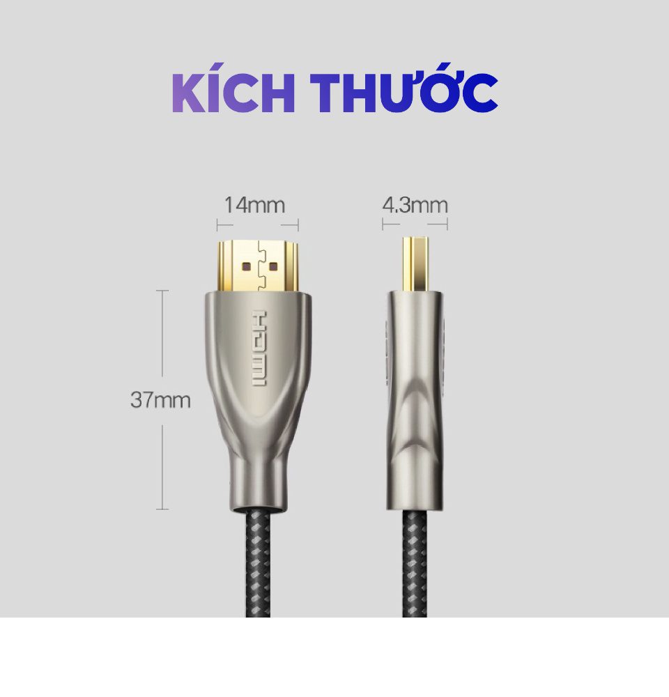 Cáp HDMI 2.0 UGREEN HD131 Dây Carbon chuẩn 4K/60Hz dài từ 1-5m 26 Cáp HDMI 2.0 UGREEN HD131 Dây Carbon chuẩn 4K/60Hz dài từ 1-5m