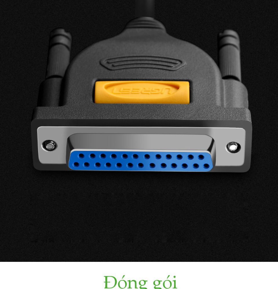 Cáp máy in UGREEN US167 Cổng USB 2.0 sang cổng BD25 Parallel (hỗ trợ đời máy in cũ) - Truyền tải dữ liệu nhanh và ổn định