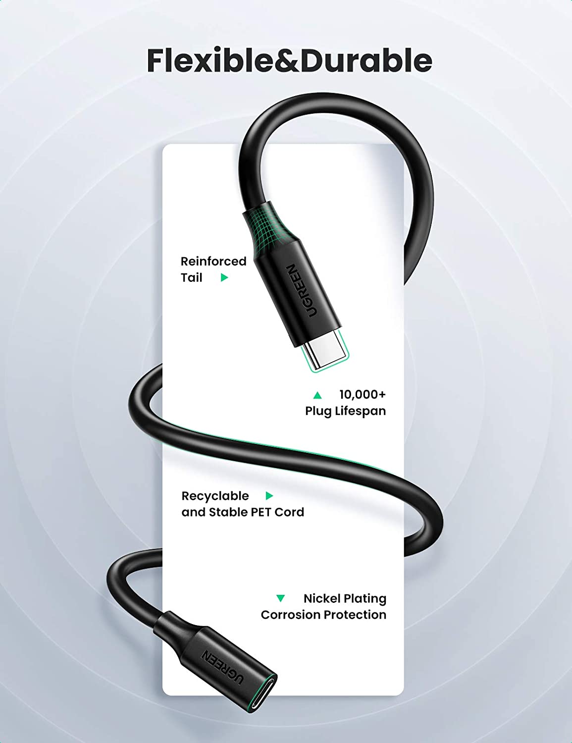 Cáp nối dài Gen 2 UGREEN 10387 Độ phân giải 4K@60Hz - Tốc độ truyền lên đến 10Gbps 31 Cáp nối dài Gen 2 UGREEN 10387 Độ phân giải 4K@60Hz - Tốc độ truyền lên đến 10Gbps
