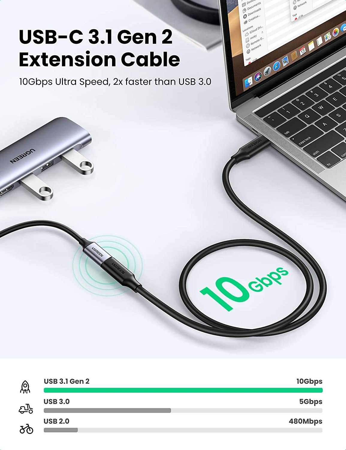 Cáp nối dài Gen 2 UGREEN 10387 Độ phân giải 4K@60Hz - Tốc độ truyền lên đến 10Gbps 34 Cáp nối dài Gen 2 UGREEN 10387 Độ phân giải 4K@60Hz - Tốc độ truyền lên đến 10Gbps