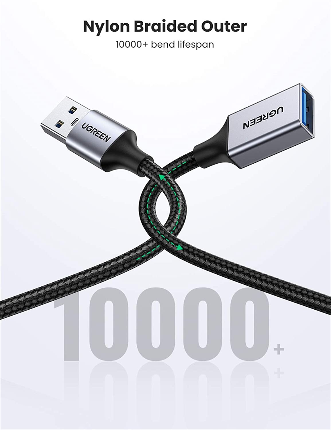 Cáp nối dài USB 3.0 UGREEN US115 - Tốc độ truyền 5Gbps - Dây bện nylon chắc chắn độ dài từ 0.5-2m - Hãng phân phối chính hãng - Bảo hành 18 tháng 17 Cáp nối dài USB 3.0 UGREEN US115 - Tốc độ truyền 5Gbps - Dây bện nylon chắc chắn độ dài từ 0.5-2m - Hãng phân phối chính hãng - Bảo hành 18 tháng