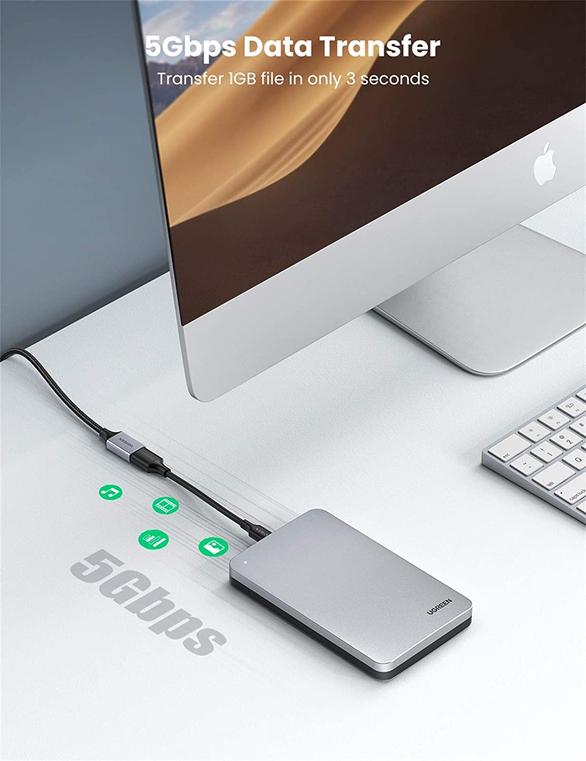 Cáp nối dài USB 3.0 UGREEN US115 - Tốc độ truyền 5Gbps - Dây bện nylon chắc chắn độ dài từ 0.5-2m - Hãng phân phối chính hãng - Bảo hành 18 tháng 18 Cáp nối dài USB 3.0 UGREEN US115 - Tốc độ truyền 5Gbps - Dây bện nylon chắc chắn độ dài từ 0.5-2m - Hãng phân phối chính hãng - Bảo hành 18 tháng