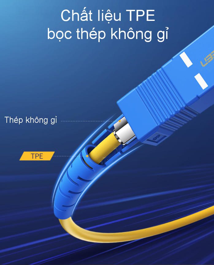 Cáp quang UGREEN NW131 - Lõi đơn SC sang SC, tốc độ quang điện - Bọc nhựa TPE chắc chắn 20 Cáp quang UGREEN NW131 - Lõi đơn SC sang SC, tốc độ quang điện - Bọc nhựa TPE chắc chắn