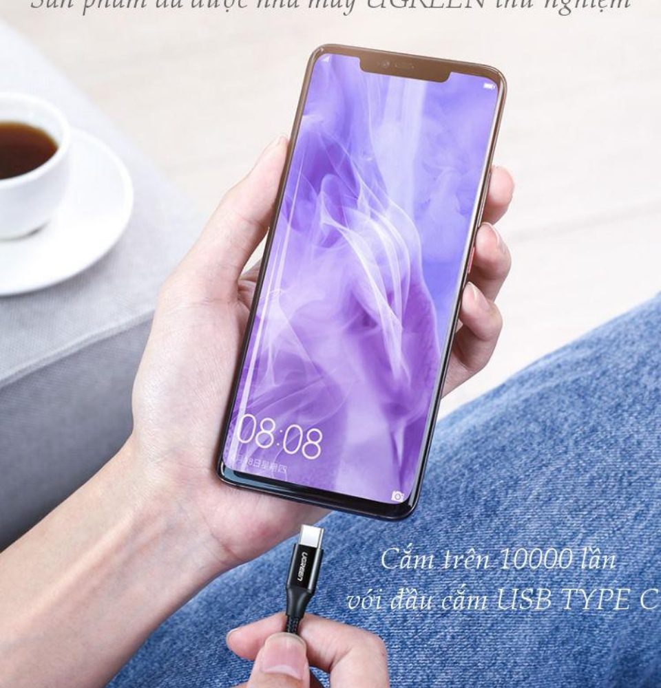 Cáp sạc nhanh Type C 40W UGREEN US279 - Sạc nhanh dòng tối đa đạt 5A, truyền tải dữ liệu tốc độ cao - Vỏ bện nylon chống rối 25 Cáp sạc nhanh Type C 40W UGREEN US279 - Sạc nhanh dòng tối đa đạt 5A, truyền tải dữ liệu tốc độ cao - Vỏ bện nylon chống rối