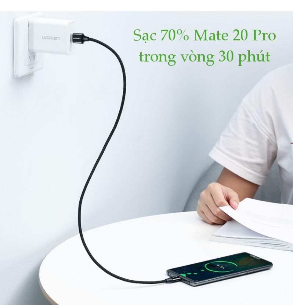 Cáp sạc nhanh Type C 40W UGREEN US279 - Sạc nhanh dòng tối đa đạt 5A, truyền tải dữ liệu tốc độ cao - Vỏ bện nylon chống rối 17 Cáp sạc nhanh Type C 40W UGREEN US279 - Sạc nhanh dòng tối đa đạt 5A, truyền tải dữ liệu tốc độ cao - Vỏ bện nylon chống rối