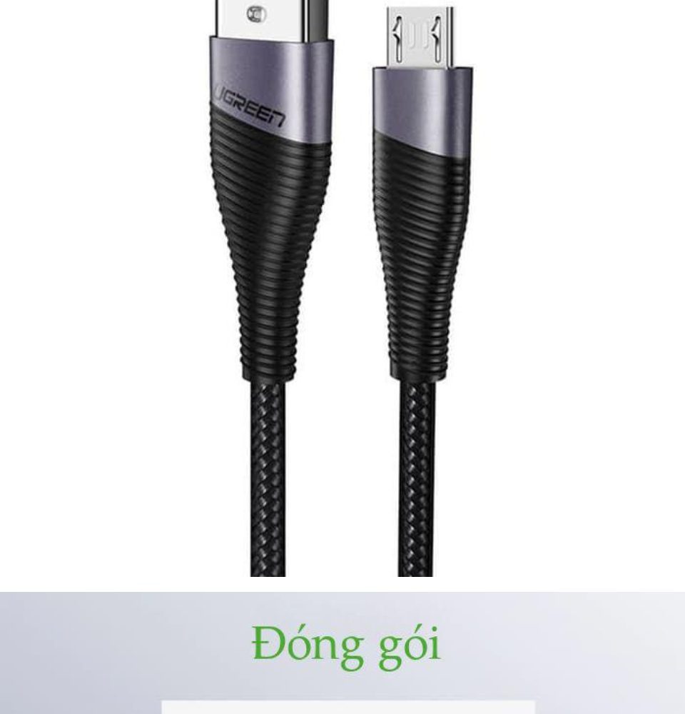 Cáp sạc và truyền dữ liệu cho điện thoại Android USB 2.0 sang Micro USB (hỗ trợ sạc nhanh 18W 5V-2.4A công nghệ sạc Quick Charge 3.0) dài 0.5-2m UGREEN ED017 26 Cáp sạc và truyền dữ liệu cho điện thoại Android USB 2.0 sang Micro USB (hỗ trợ sạc nhanh 18W 5V-2.4A công nghệ sạc Quick Charge 3.0) dài 0.5-2m UGREEN ED017