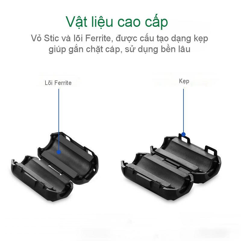 Đầu bọc chống nhiễu điện từ cho dây cáp đường kính 5.5mm và 7.3mm Lọc dòng Core ZJ301 UGREEN 20305 20306 20 Đầu bọc chống nhiễu điện từ cho dây cáp đường kính 5.5mm và 7.3mm Lọc dòng Core ZJ301 UGREEN 20305 20306