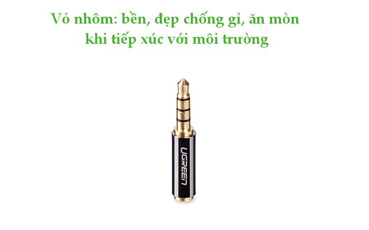 Đầu chuyển đổi 3.5mm đực sang 2.5mm cái dài 25mm UGREEN 20502 15 Đầu chuyển đổi 3.5mm đực sang 2.5mm cái dài 25mm UGREEN 20502