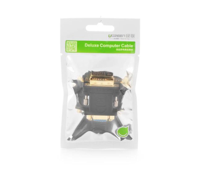 Đầu chuyển đổi DVI 24+5 sang VGA (15 chân) UGREEN 20122 Đầu kết nối mạ vàng 24K 24 Đầu chuyển đổi DVI 24+5 sang VGA (15 chân) UGREEN 20122 Đầu kết nối mạ vàng 24K