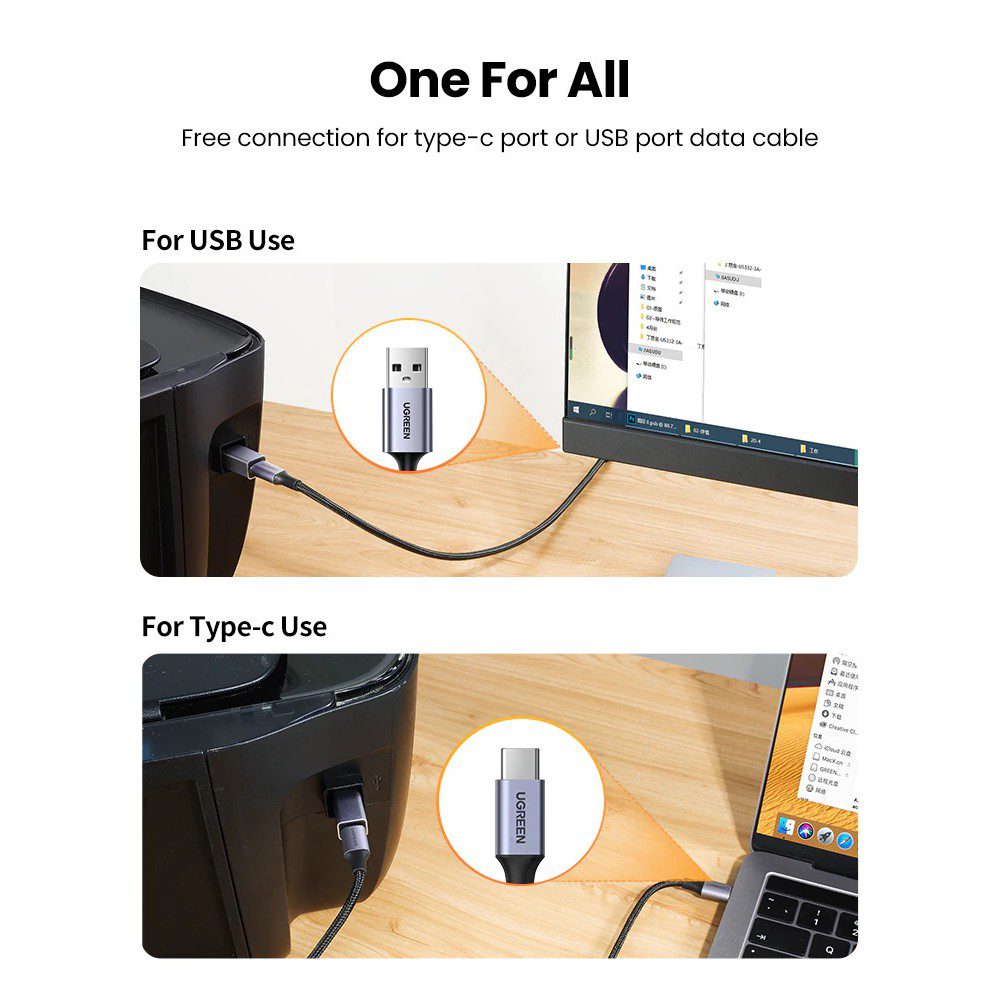 Đầu chuyển Type C sang cổng máy in USB B UGREEN US382 - Tốc độ truyền 480Mbs 21 Đầu chuyển Type C sang cổng máy in USB B UGREEN US382 - Tốc độ truyền 480Mbs