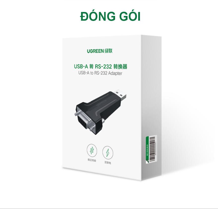 Đầu chuyển USB 2.0 sang COM DP9 RS 232 UGREEN 80111 - Tốc độ truyền 1Mbps - Đầu mạ Niken cao cấp 26 Đầu chuyển USB 2.0 sang COM DP9 RS 232 UGREEN 80111 - Tốc độ truyền 1Mbps - Đầu mạ Niken cao cấp