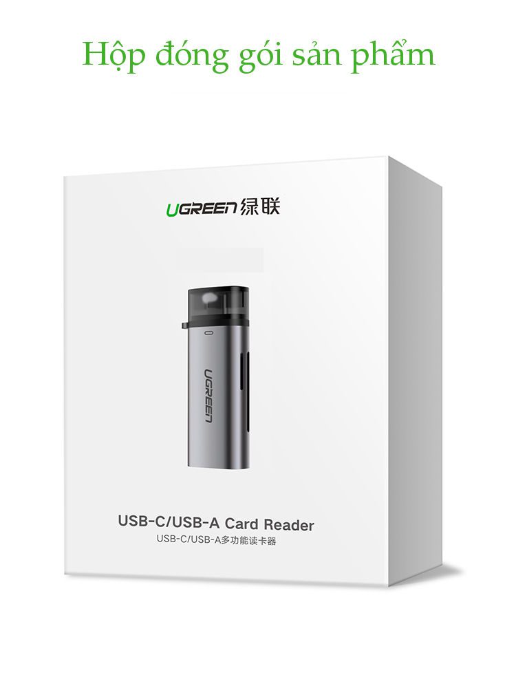 Đầu đọc thẻ Type C UGREEN CM184 - 2 khe thẻ cắm SD và TF - Hỗ trợ chức năng OTG 41 Đầu đọc thẻ Type C UGREEN CM184 - 2 khe thẻ cắm SD và TF - Hỗ trợ chức năng OTG