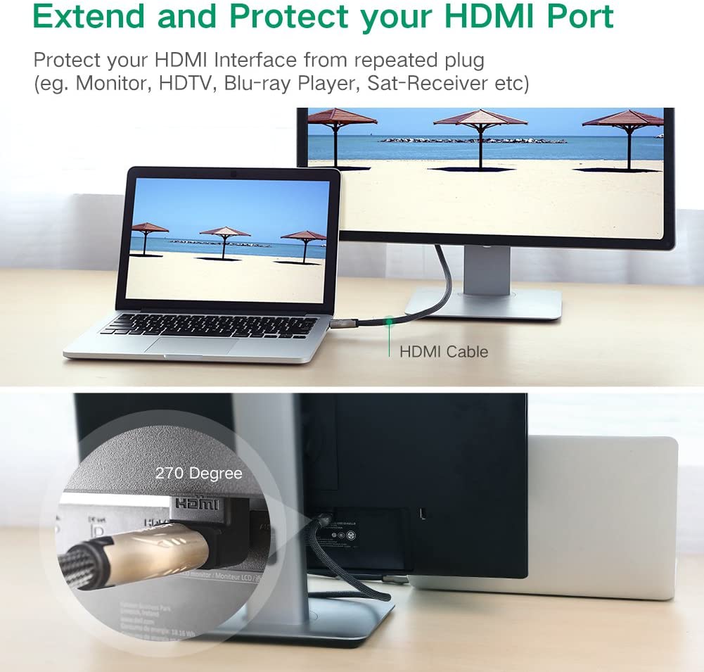 Đầu nối cổng HDMI male sang HDMI female vuông góc 90 độ (BẺ LÊN) UGREEN 20110 22 Đầu nối cổng HDMI male sang HDMI female vuông góc 90 độ (BẺ LÊN) UGREEN 20110