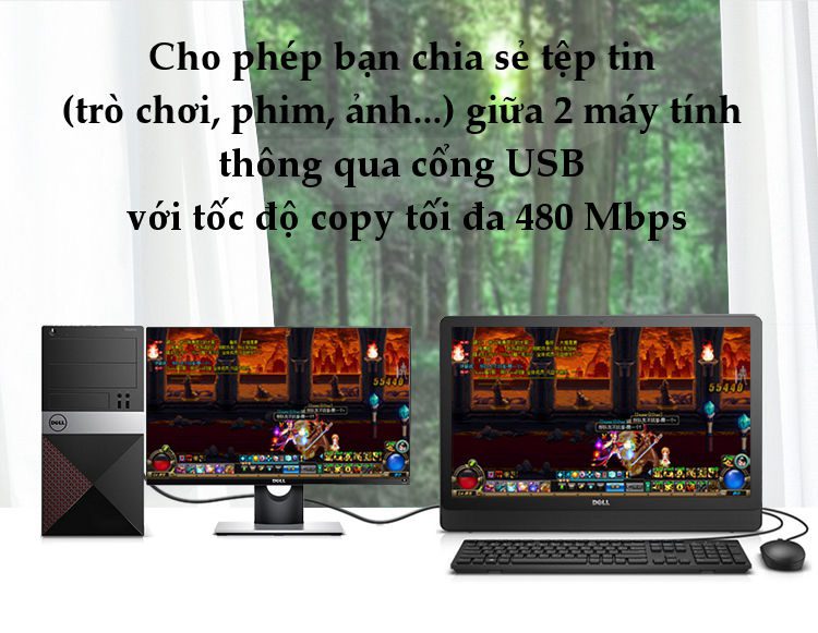 Dây data USB 2.0 (Data Link) truyền dữ liệu giữa các máy tính dài UGREEN US166 14 Dây data USB 2.0 (Data Link) truyền dữ liệu giữa các máy tính dài UGREEN US166