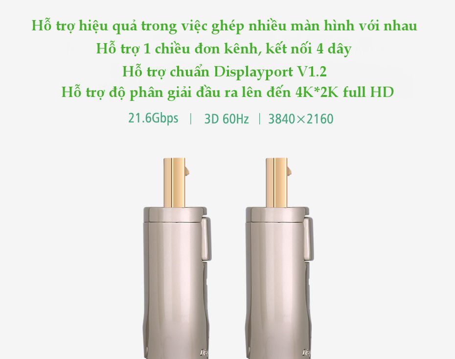 Dây DisplayPort 1.2 UGREEN DP107 - Hỗ trợ 3D 4Kx2K@60Hz 25 Dây DisplayPort 1.2 UGREEN DP107 - Hỗ trợ 3D 4Kx2K@60Hz