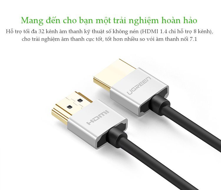 Dây HDMI 2.0 thuần đồng hỗ trợ 10Gbps, đầu hợp kim, dài từ 1-10M UGREEN HD117 20 Dây HDMI 2.0 thuần đồng hỗ trợ 10Gbps, đầu hợp kim, dài từ 1-10M UGREEN HD117