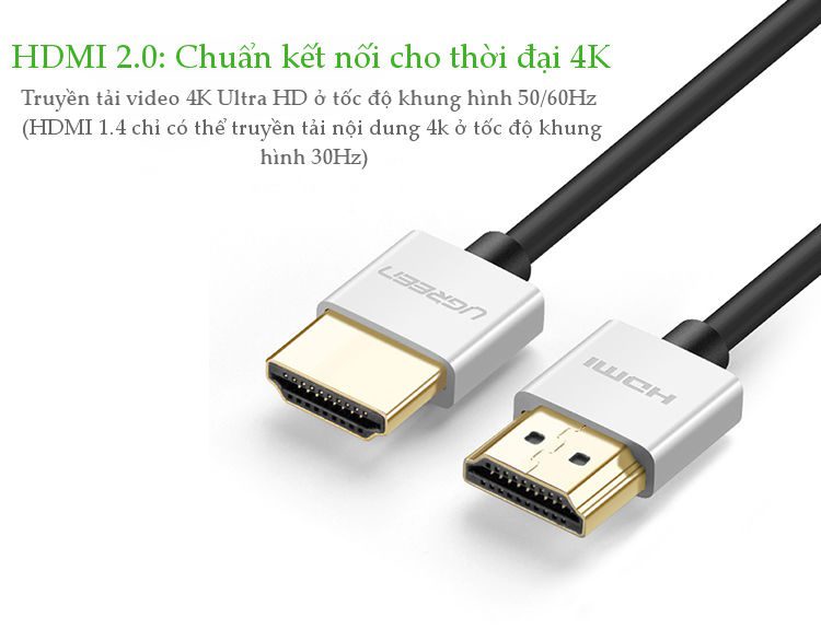 Dây HDMI 2.0 thuần đồng hỗ trợ 10Gbps, đầu hợp kim, dài từ 1-10M UGREEN HD117 16 Dây HDMI 2.0 thuần đồng hỗ trợ 10Gbps, đầu hợp kim, dài từ 1-10M UGREEN HD117