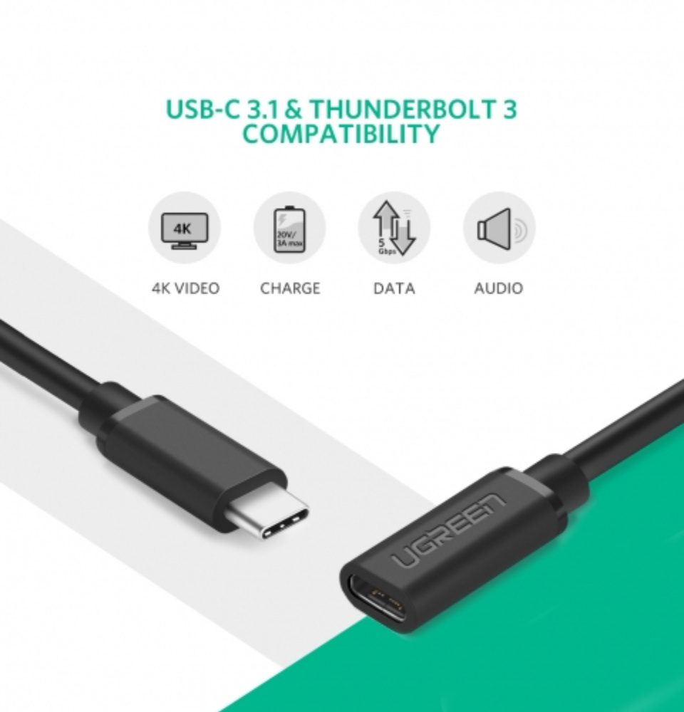 Dây sạc nhanh nối dài Type C UGREEN 40574 - Truyền tải video, hình ảnh 4K full HD 14 Dây sạc nhanh nối dài Type C UGREEN 40574 - Truyền tải video, hình ảnh 4K full HD