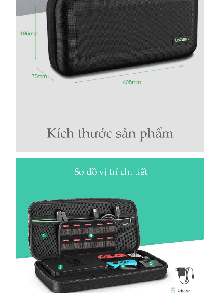 Hộp đựng Nitendo Switch UGREEN 50276 Chống shock, va đạp - Lưu trữ toàn bộ phụ kiện Nitendo hoàn chỉnh, kích thước 40.8x18.6x7.5cm 20 Hộp đựng Nitendo Switch UGREEN 50276 Chống shock, va đạp - Lưu trữ toàn bộ phụ kiện Nitendo hoàn chỉnh, kích thước 40.8x18.6x7.5cm