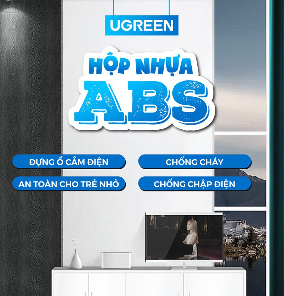 Hộp nhựa đựng ổ cắm điện UGREEN LP110 - Sắp xếp dây điện gọn gàng bảo vệ an toàn cho trẻ em nhựa ABS siêu bền và chống cháy 16 Hộp nhựa đựng ổ cắm điện UGREEN LP110 - Sắp xếp dây điện gọn gàng bảo vệ an toàn cho trẻ em nhựa ABS siêu bền và chống cháy