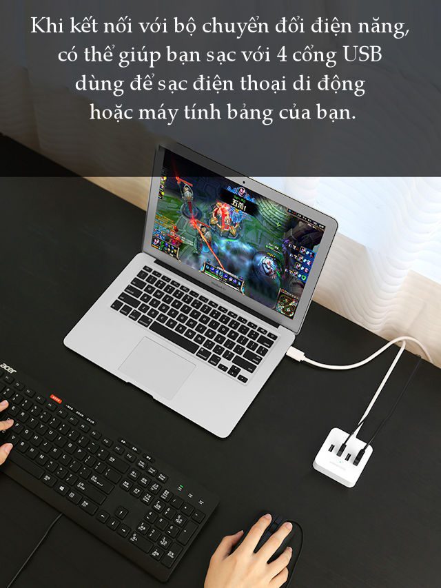 Hub USB 3.0 ra 4 cổng USB 3.0 hỗ trợ nguồn DC 5V/2A dài 0,5-1.5m UGREEN CR118 18 Hub USB 3.0 ra 4 cổng USB 3.0 hỗ trợ nguồn DC 5V/2A dài 0,5-1.5m UGREEN CR118
