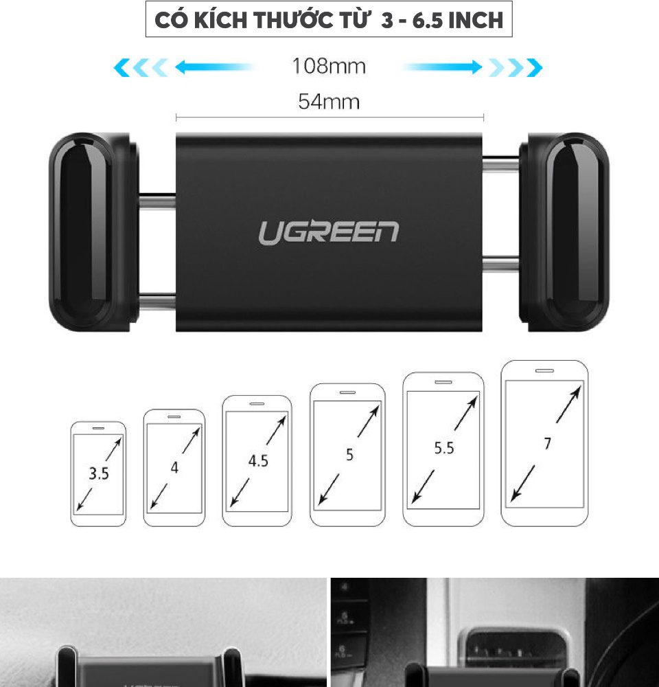 Kẹp điện thoại cài khe gió điều hòa cao cấp UGREEN LP120 20 Kẹp điện thoại cài khe gió điều hòa cao cấp UGREEN LP120
