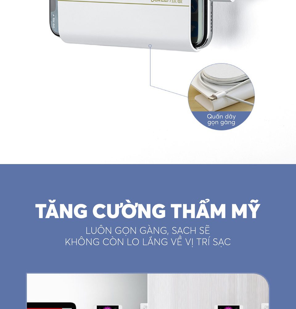 Khay đựng điện thoại treo tường không cần khoan UGREEN LP108 30394 rộng 12cm nhựa ABS cao cấp 20 Khay đựng điện thoại treo tường không cần khoan UGREEN LP108 30394 rộng 12cm nhựa ABS cao cấp