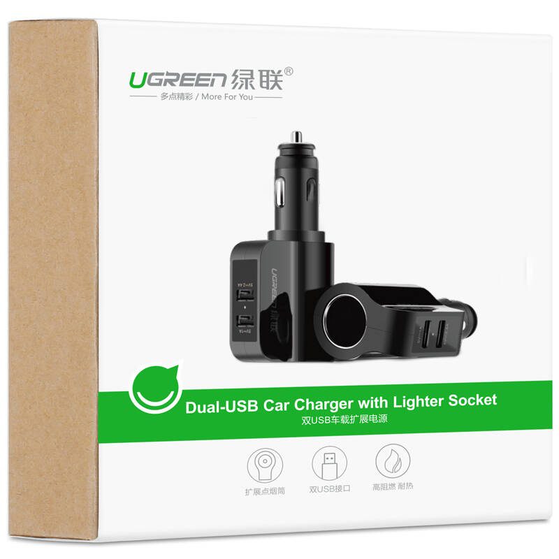 Sạc điện thoại/máy tính bảng 2 cổng USB 2.0 trên ô tô UGREEN CD115 20394 23 Sạc điện thoại/máy tính bảng 2 cổng USB 2.0 trên ô tô UGREEN CD115 20394