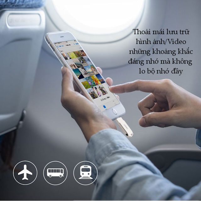 USB 64Gb UGREEN US200 Cổng USC2.0 + Ổ Flash đầu lightning cho iPhone/iPad 64gB 15 USB 64Gb UGREEN US200 Cổng USC2.0 + Ổ Flash đầu lightning cho iPhone/iPad 64gB